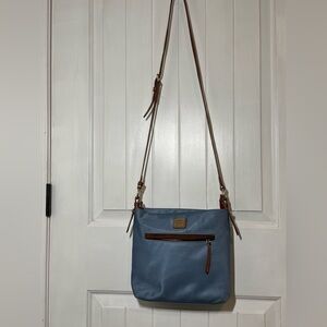 Dooney & Bourke Blue Crossbody with Brown Trim